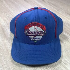 VTG Texas Rangers Snapback Hat MLB Baseball The Game Blue Wool Cap Made in USA
